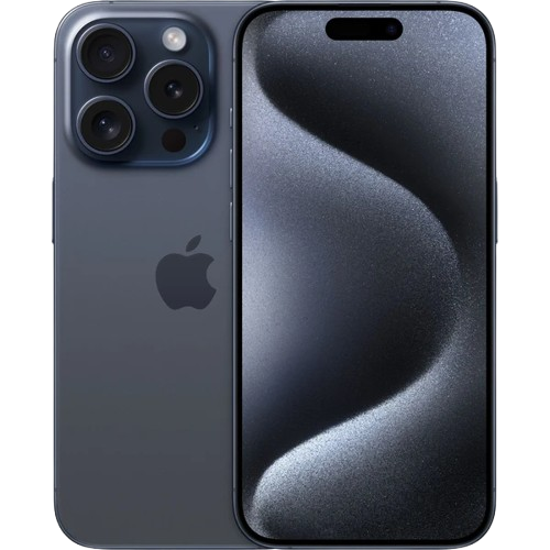 iPhone 15 Pro bluetitan zadní a přední strana