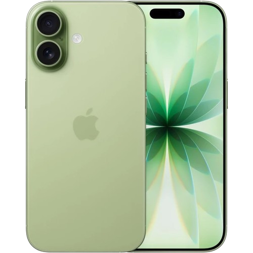 iPhone 17 Šalvějově zelená zadní a přední strana