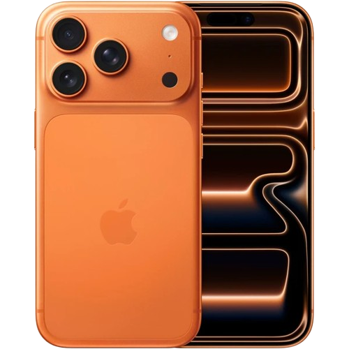 iPhone 17 Pro Max Kosmicky oranžová zadní a přední strana